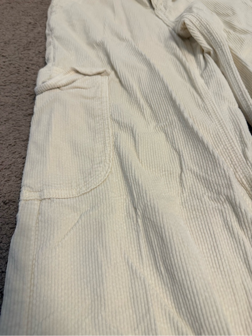 American Eagle Outfitters Cream Corduroy Cargo Pants - Picture 2 of 8